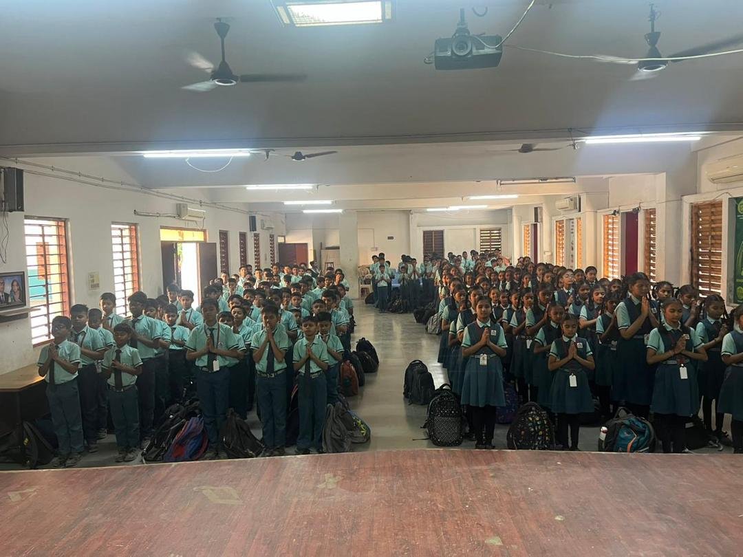 Students in morning prayer assembly